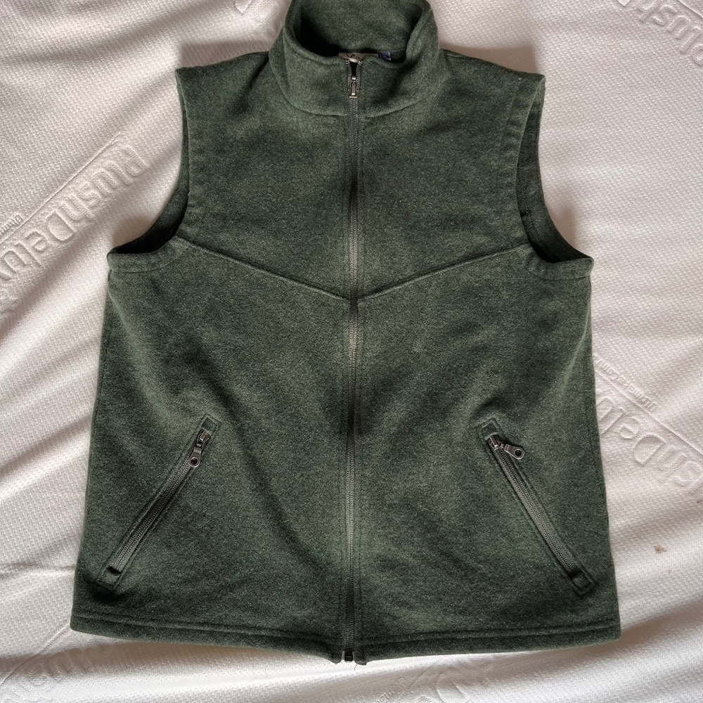 Ibex merino wool green vest for women